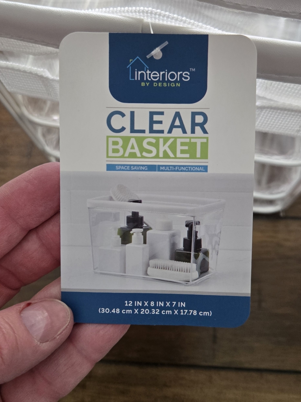 Clear Vinyl Storage Bin with White Trim and Handle - 12"x8"x7" SET OF 4 - Picture 4 of 4